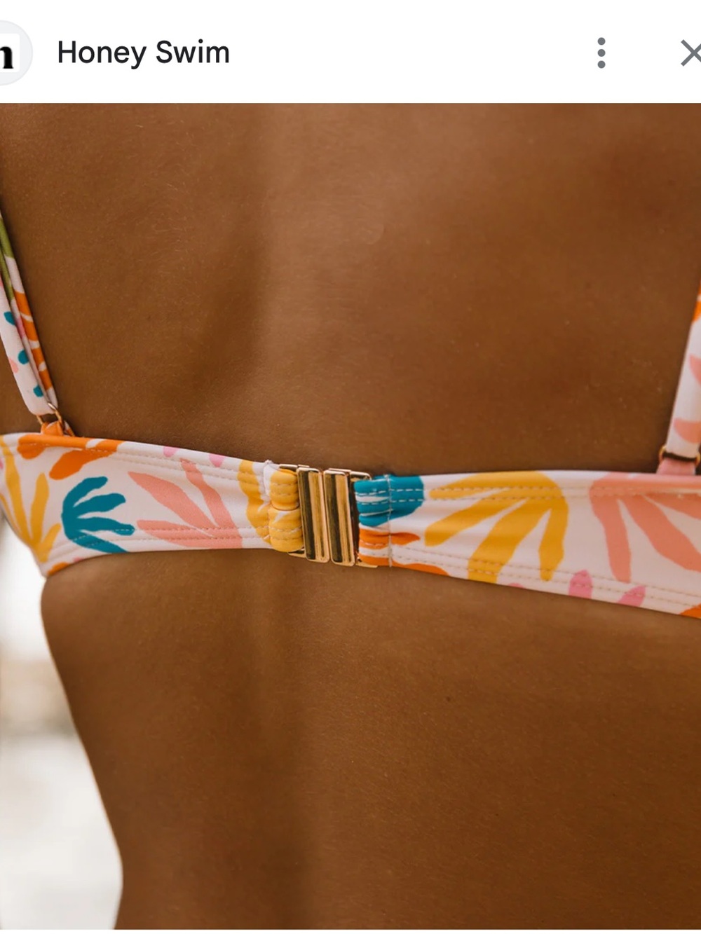Handprint Tie-Front Underwire Bikini Top - Multicolor - Picture 2 of 5